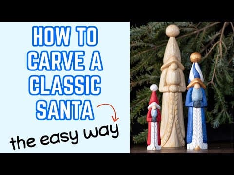 How to Carve your First Santa Carving - Classic Santa Wood Carving Tutorial Step by Step