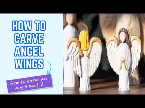 How to Carve Wood Angel Wings - Angel Caving Tutorial Step by Step Carving & Attaching Angel Wings
