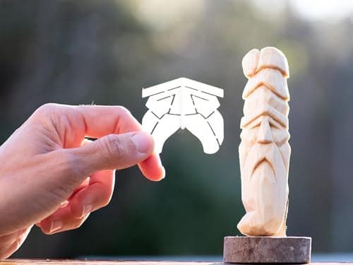 3D Printed Wizard Wood Carving Stencil Template, PLA Material, Caricature & Wood Spirit Design with Tutorial