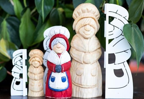 Mrs Santa Clause Set Wood Carving Stencil Template Pattern | 3D Printed
